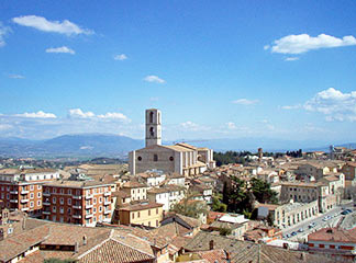 Panoramablick über Perugia in Umbrien